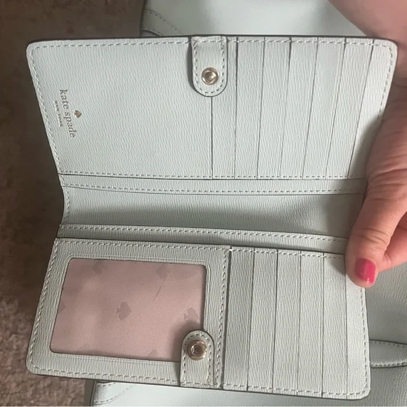 Kate Spade Blue Leather Tote Bag with Structured Design - Picture 4 of 10